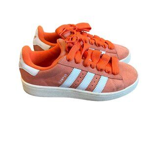 Adidas Original Campus Sneakers Tennis Shoes Orange Three Stripe Size 5 Women's
